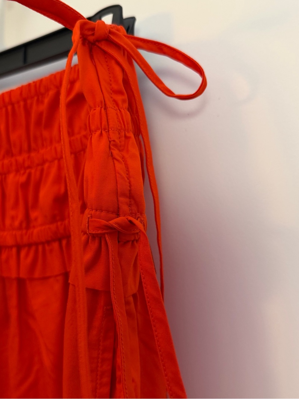 Drawstring smocked cotton skirt - Picture 3 of 8